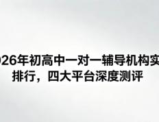 2026 年初高中一对一辅导机构实力排行，四大平台深度测评，家长必看！